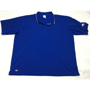 Adidas ClimaLite Polo Shirt 2XL Men's Blue Short Sleeve Golf Chest 53"
